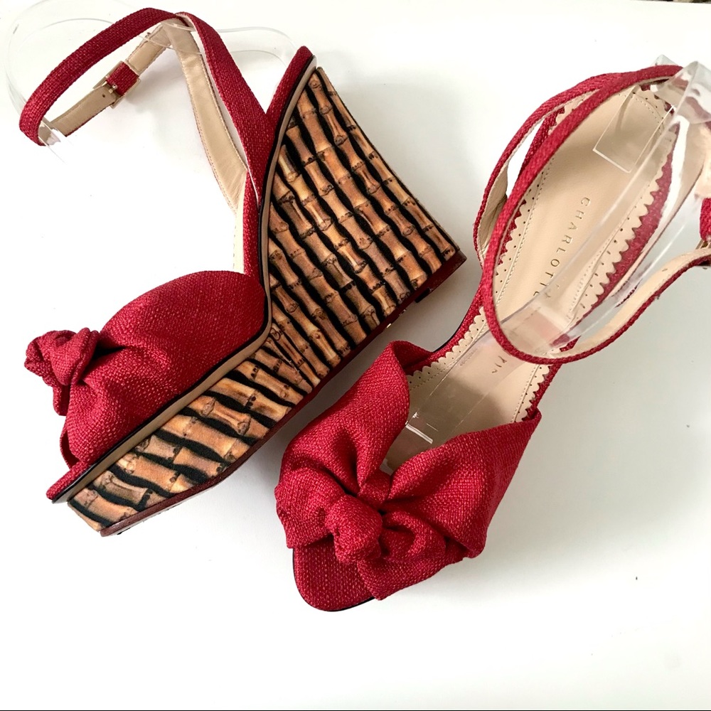 Charlotte Olympia Miranda Canvas and Bamboo Print
